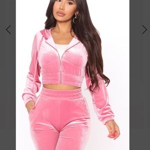 FASHION NOVA VELOUR Hoody & Pants Set
